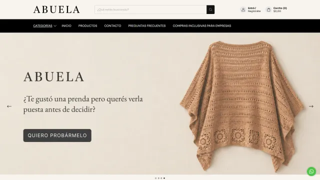 Captura de la tienda online de Abuela