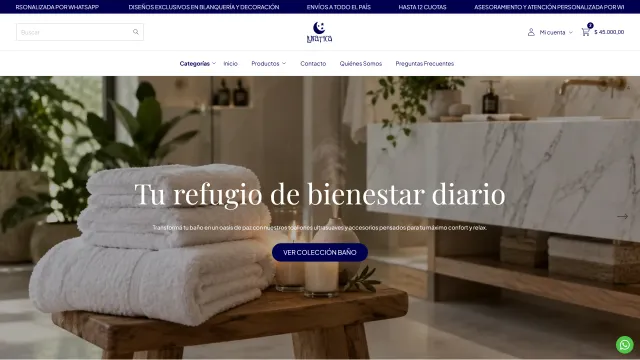 Captura de la tienda online de Lunatyca